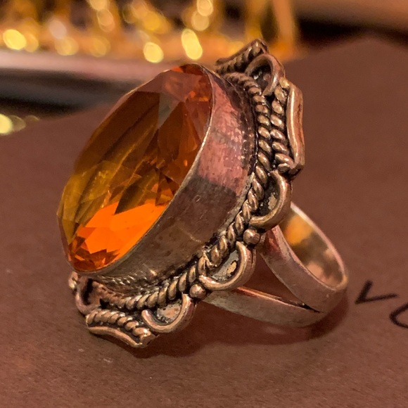 .925 ❤️Orange Stone ❤️Handcrafted ❤️Ring❤️❤️❤️ - Picture 4 of 8